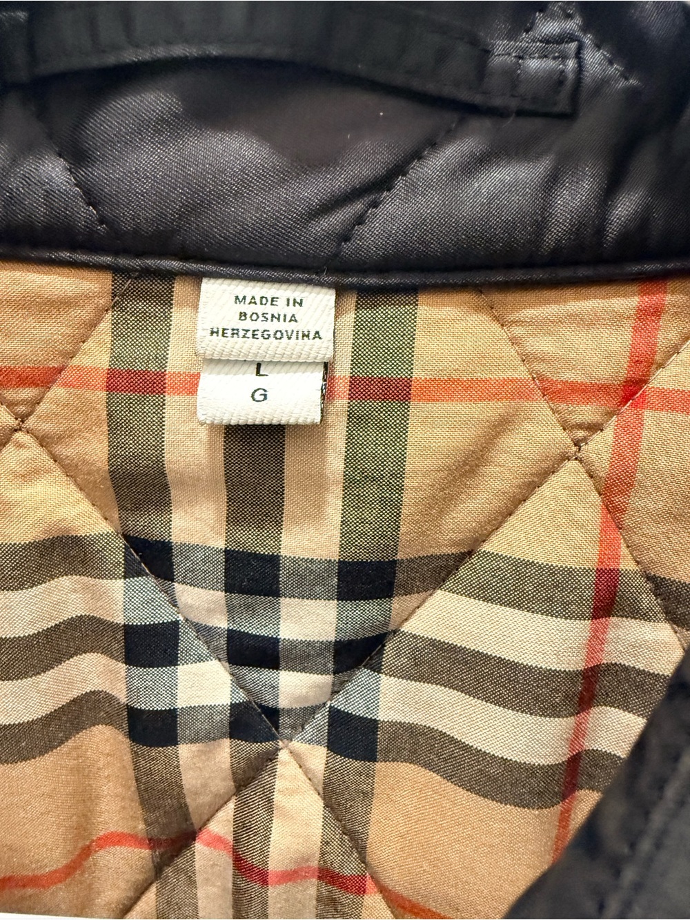 Burberry Black Diamond Quilted Check Lined Jacket Women’s Large - Picture 4 of 12
